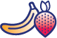 Banana strawberry flavor icon